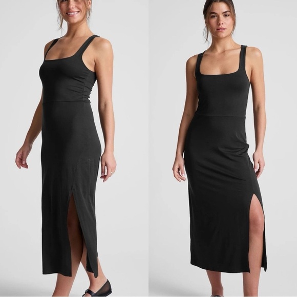 NWT BEYOND YOGA Featherlight Dark Gray Maxi Dress Sz L - Picture 1 of 5